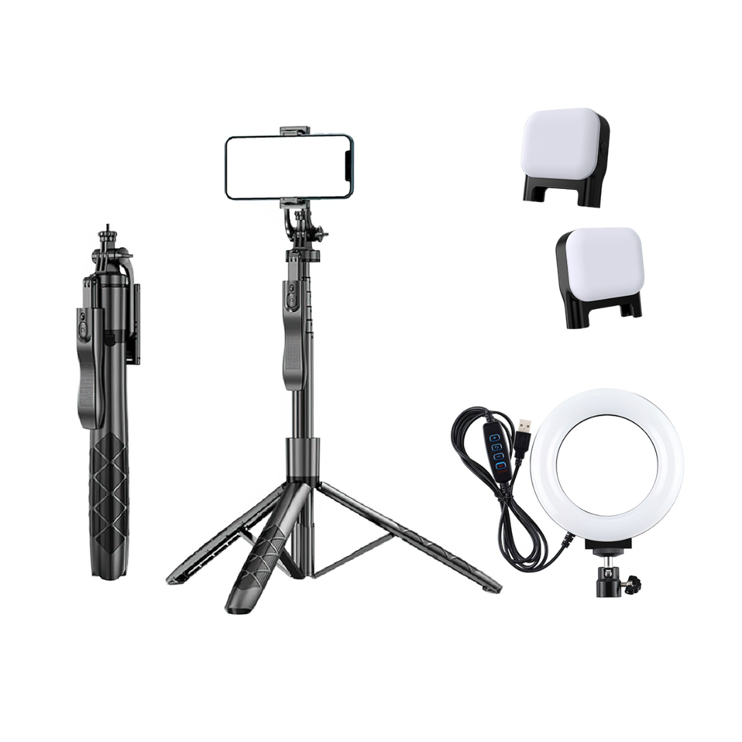 Bastone Selfie e Treppiede Panoramico a 360° con Telecomando per Smartphone