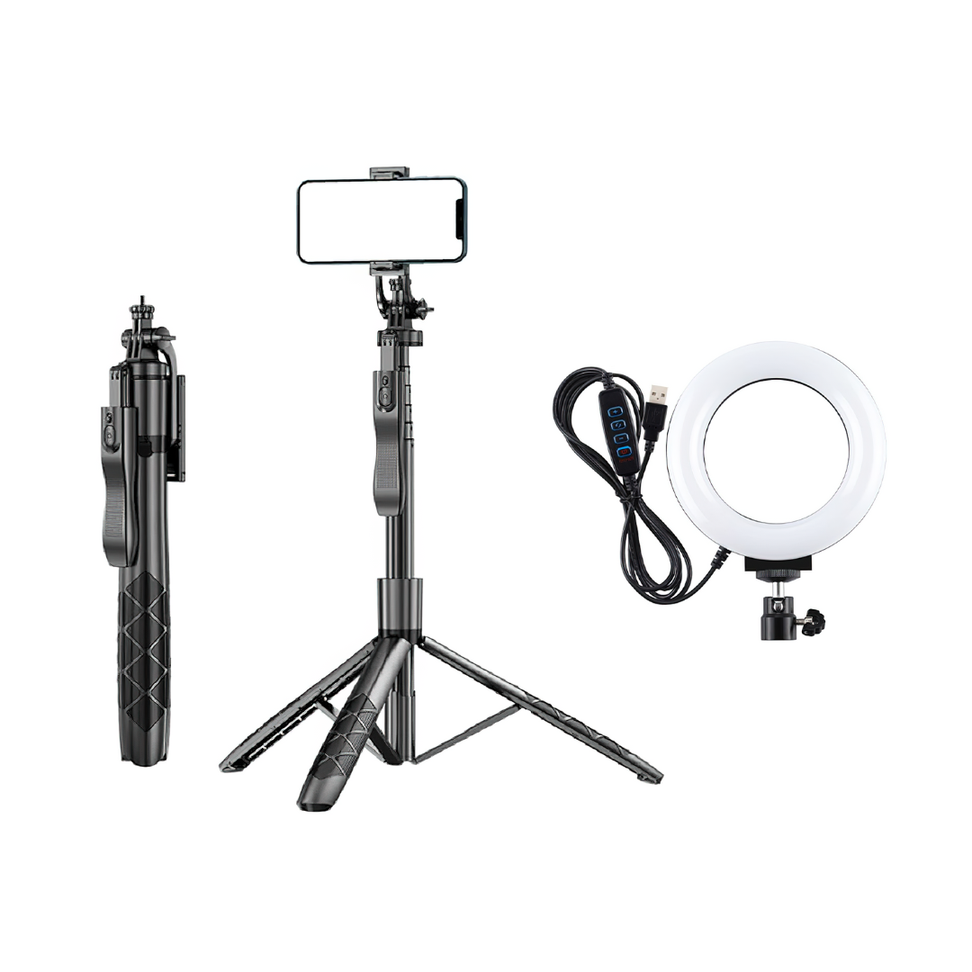 Bastone Selfie e Treppiede Panoramico a 360° con Telecomando per Smartphone