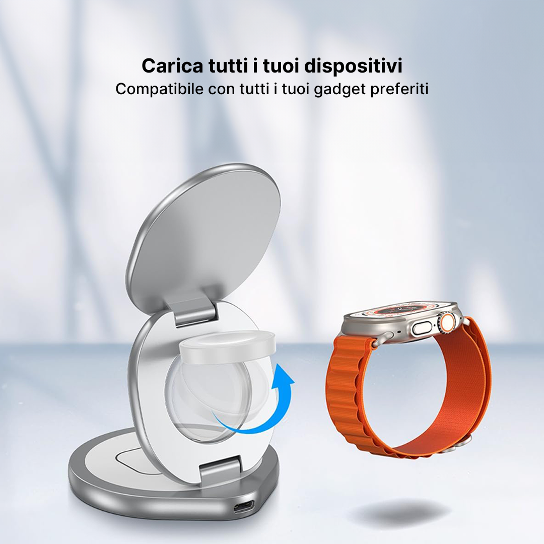 FlexCharge 3-in-1 Caricabatterie Wireless Magnetico