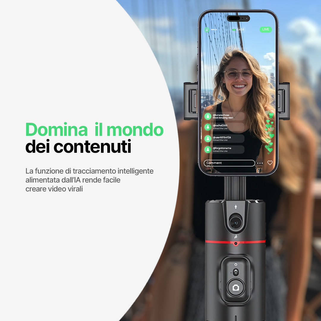 Bastone per Fotocamera con Tracciamento Intelligente AutoFocus 360