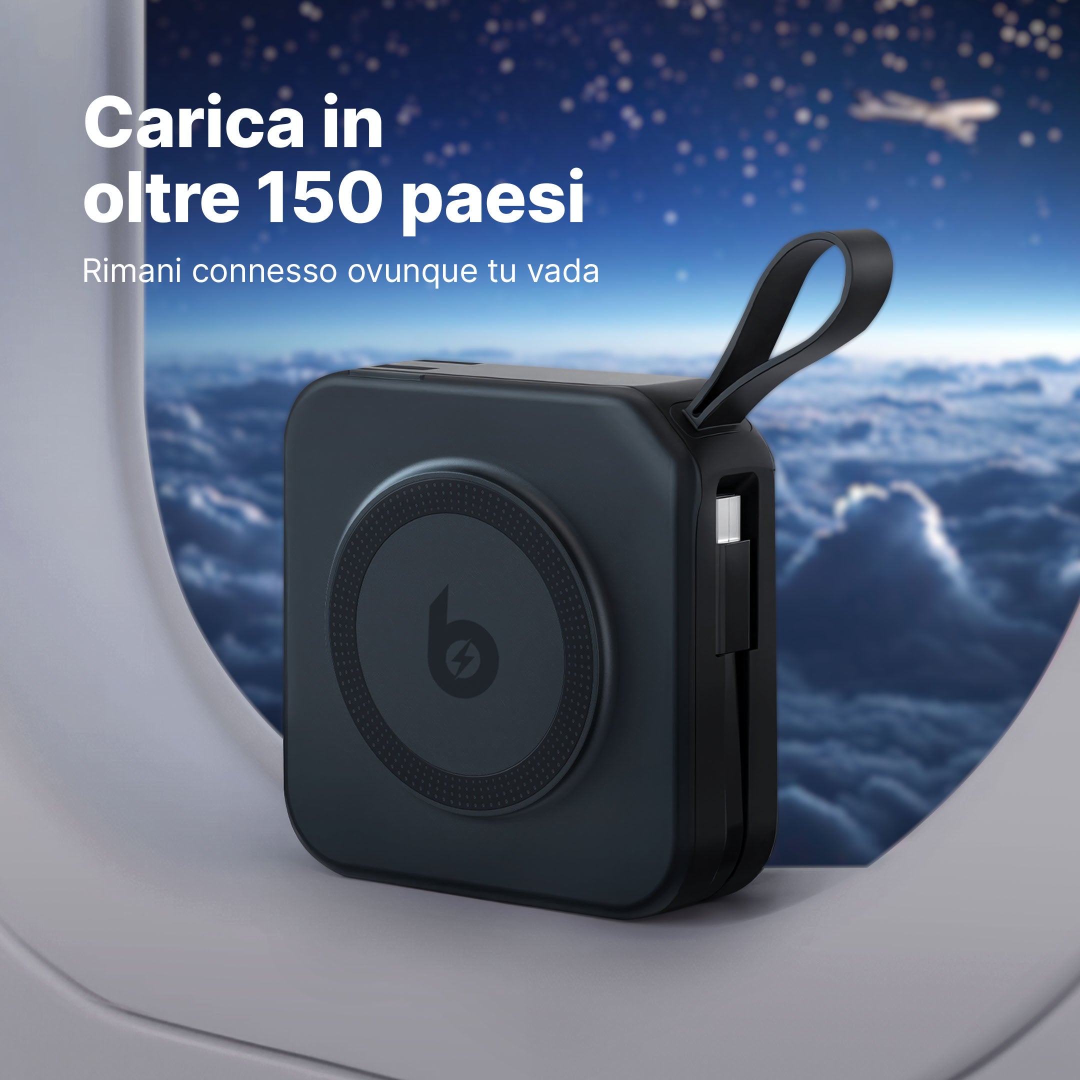 TravelBank 5 in 1 Caricatore da Muro con Ricarica Wireless e Power Bank