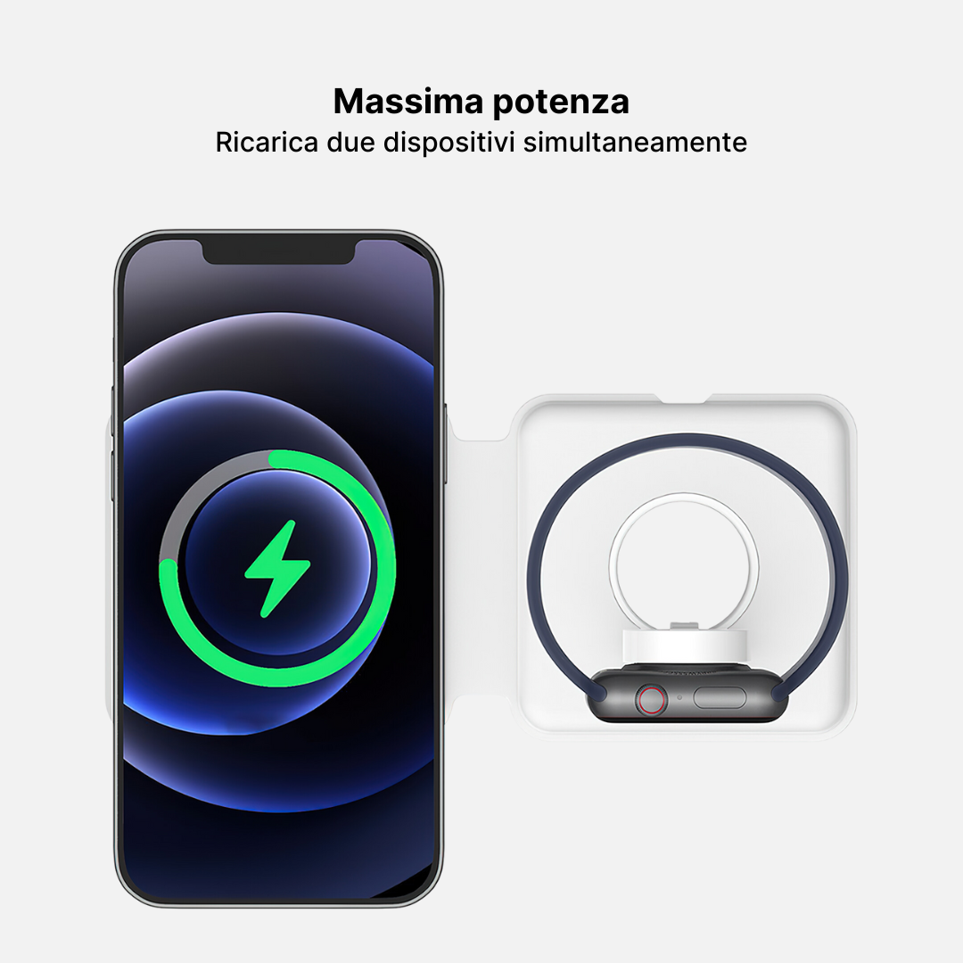 Magfold 2 in 1 Pad di Ricarica Wireless Pieghevole