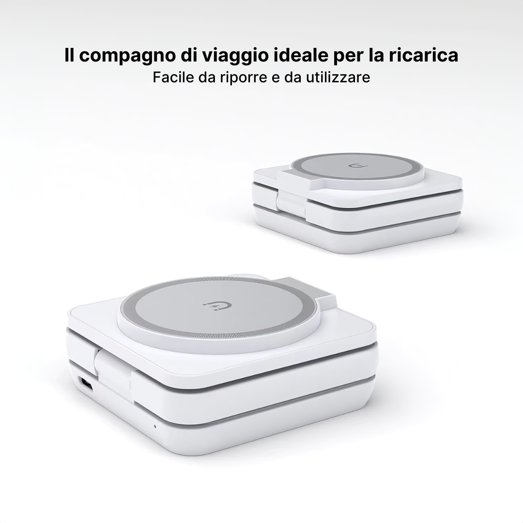 Trio 3 in 1 Stazione di Ricarica Wireless Pieghevole