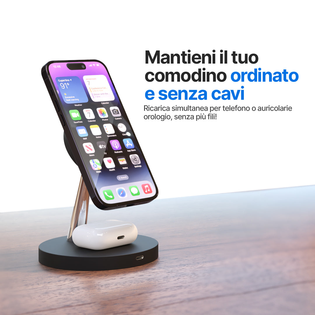 Stazione di Ricarica Wireless 2 in 1