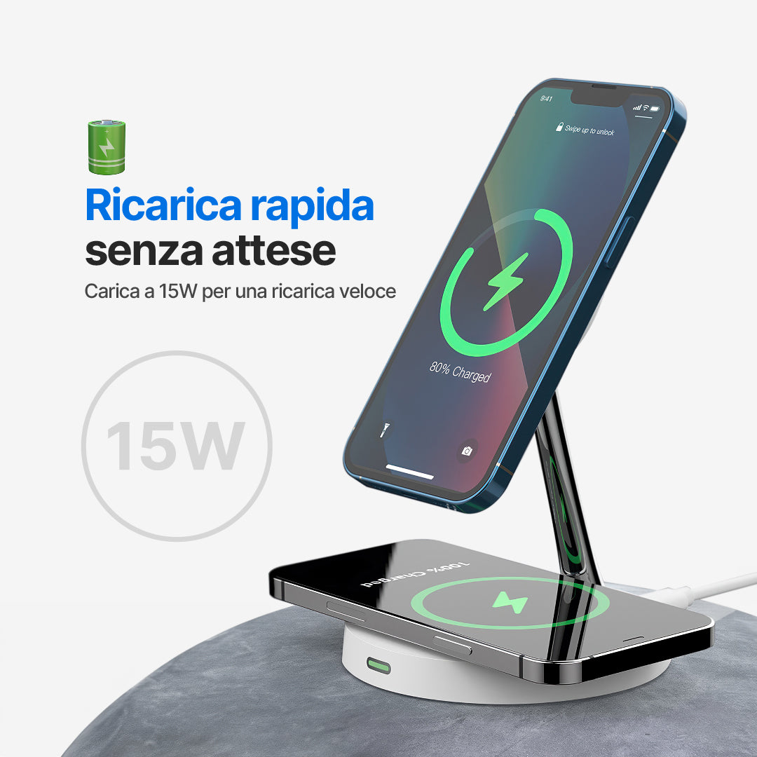 Stazione di Ricarica Wireless 2 in 1