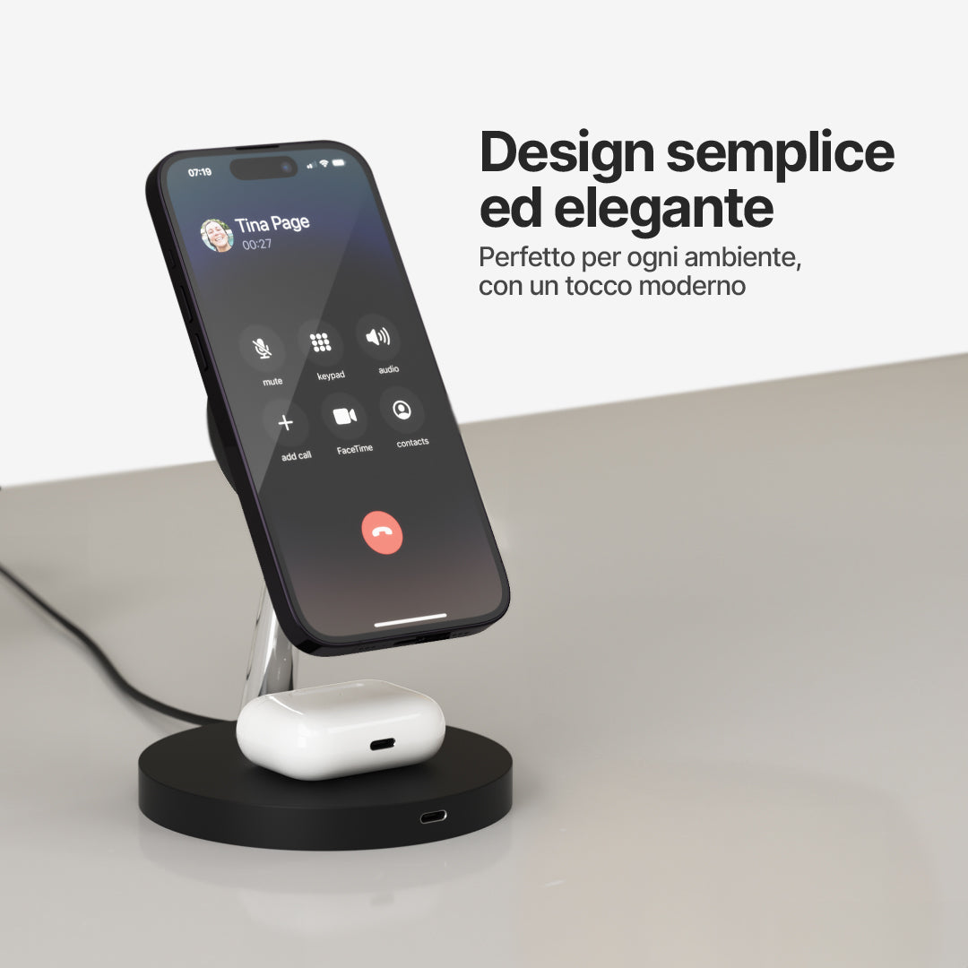 Stazione di Ricarica Wireless 2 in 1