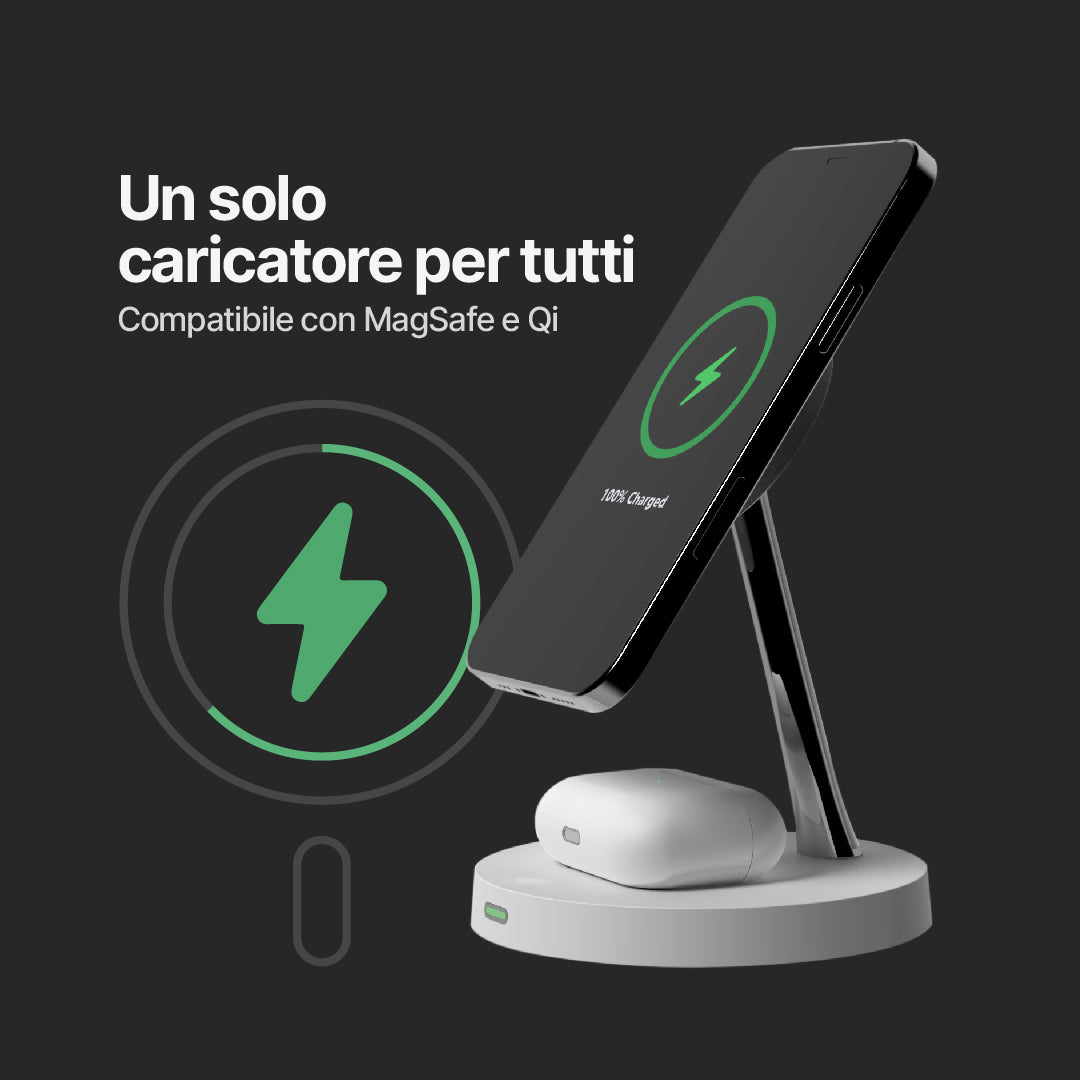 Stazione di Ricarica Wireless 2 in 1