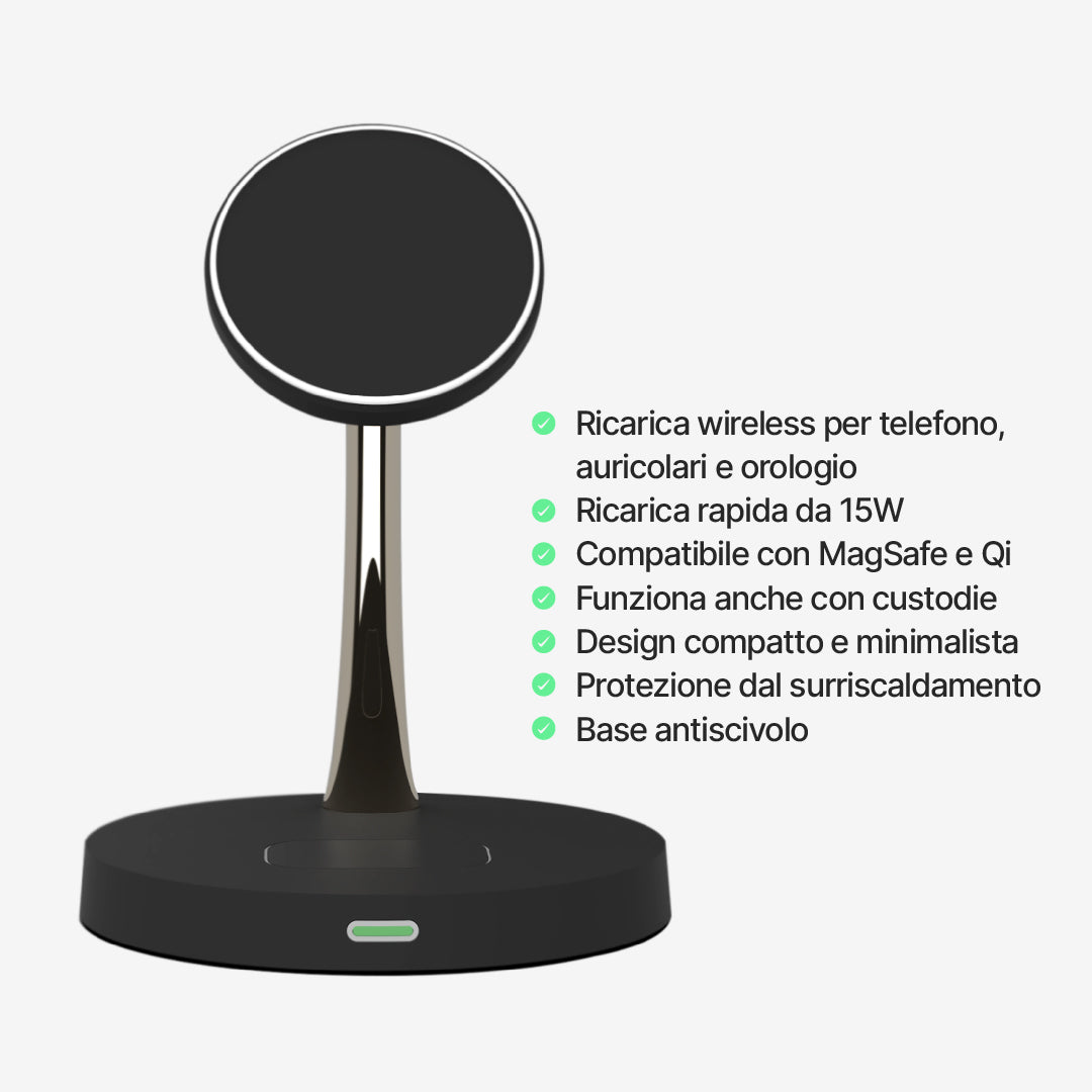 Stazione di Ricarica Wireless 2 in 1
