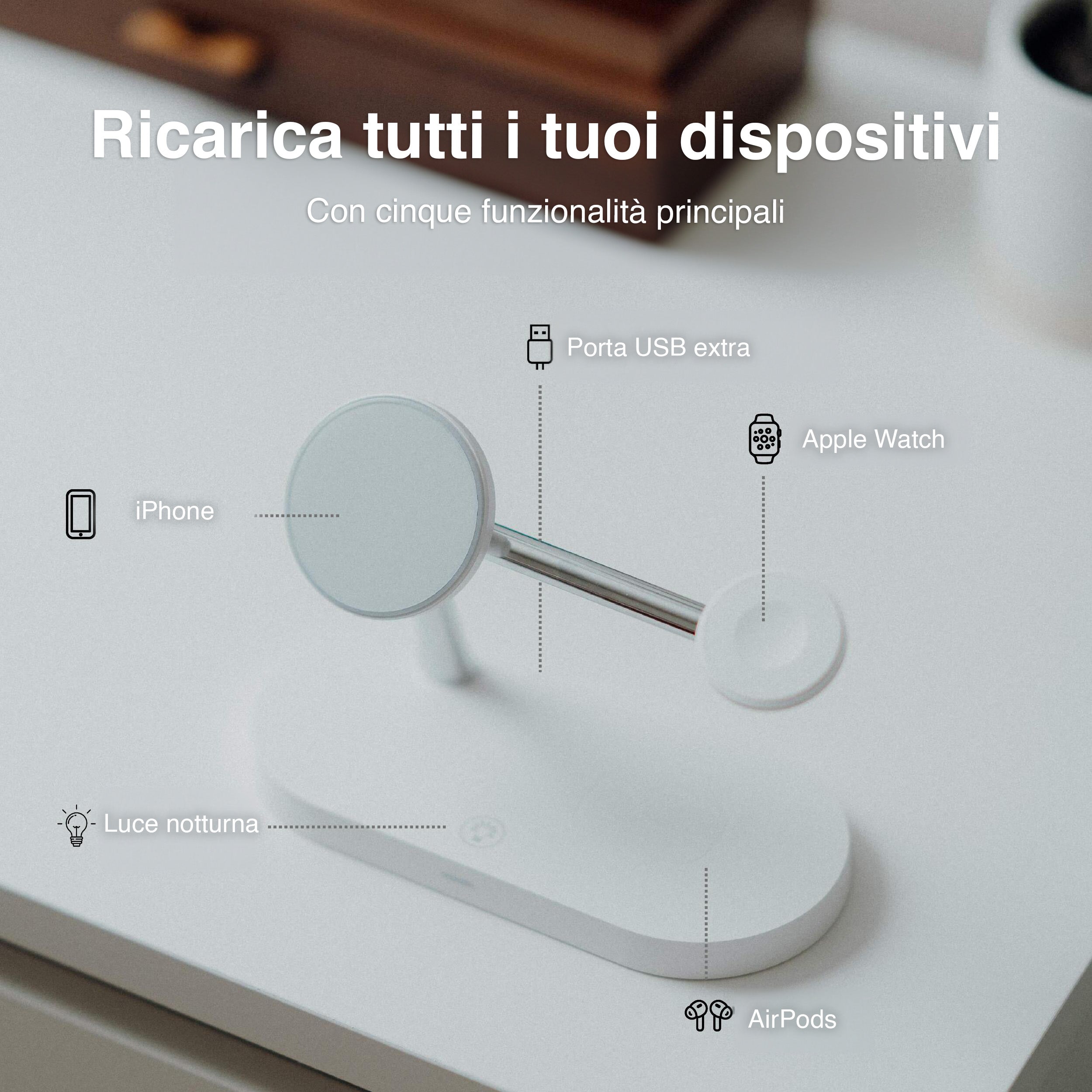 Stazione di Ricarica Wireless MagSafe 4-in-1