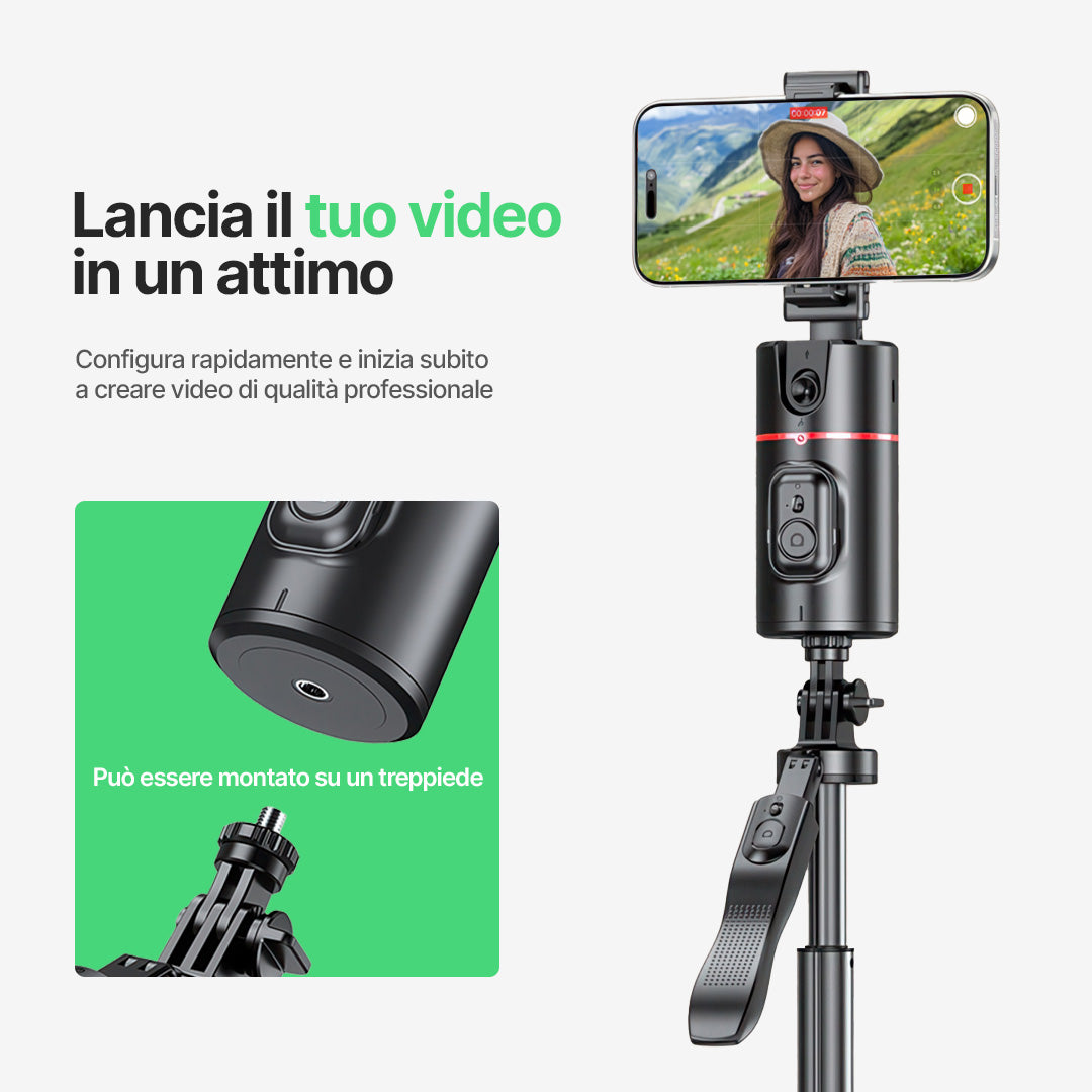 Bastone per Fotocamera con Tracciamento Intelligente AutoFocus 360
