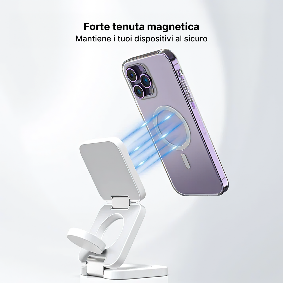 Trio 3 in 1 Stazione di Ricarica Wireless Pieghevole
