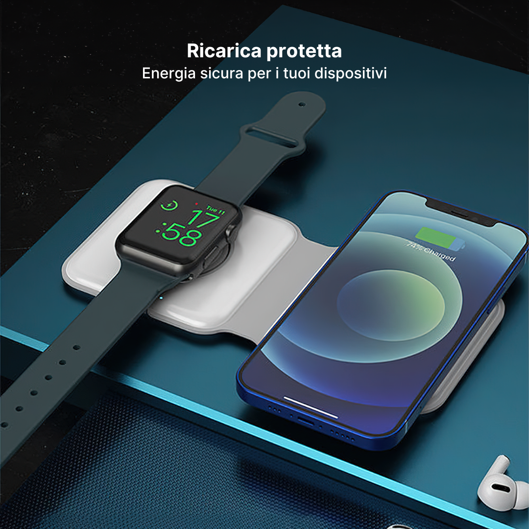 Magfold 2 in 1 Pad di Ricarica Wireless Pieghevole