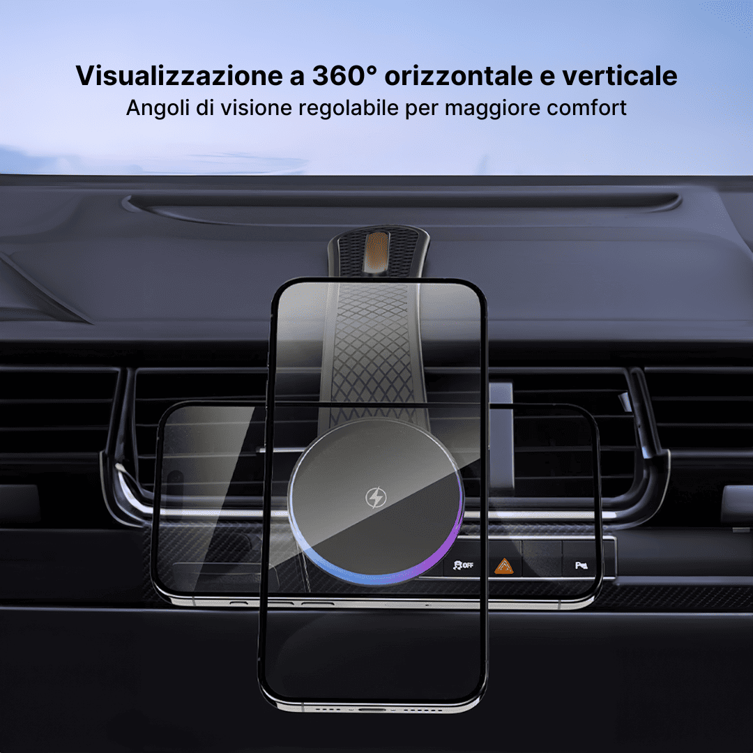 Caricatore per Auto RGB con Supporto Magnetico Regolabile