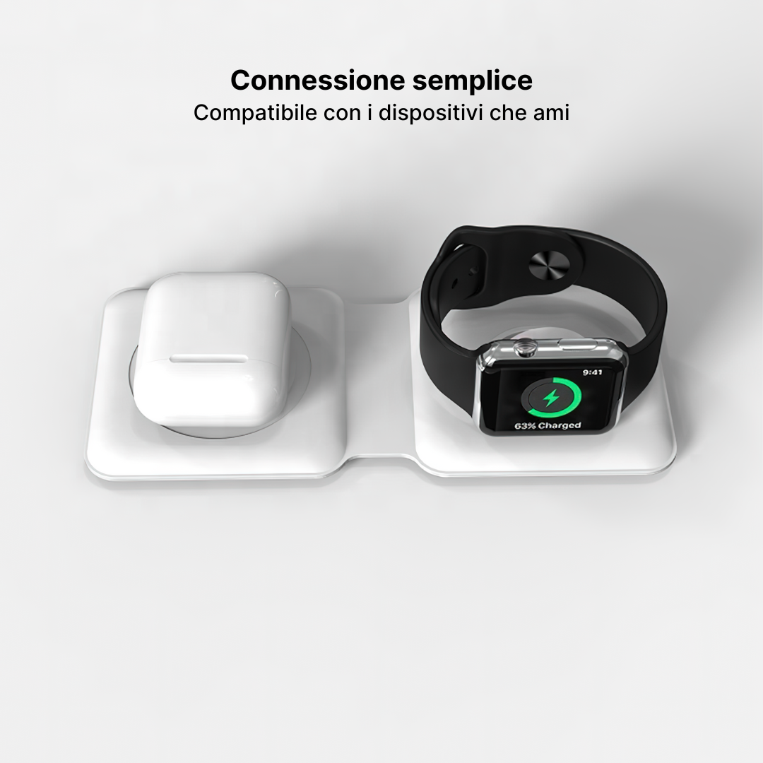 Magfold 2 in 1 Pad di Ricarica Wireless Pieghevole