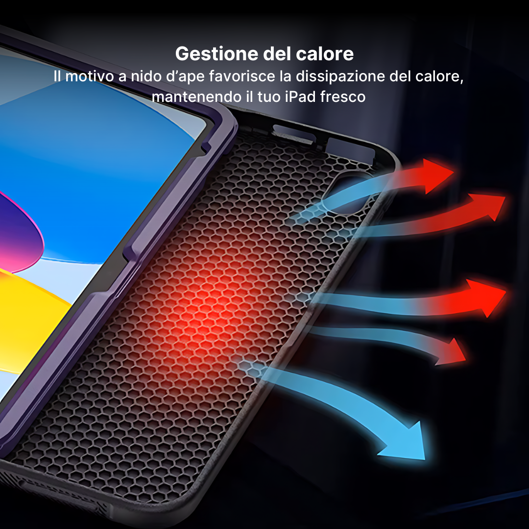 Custodia AirFlow Pro per iPad con Supporto Regolabile e Porta Penna