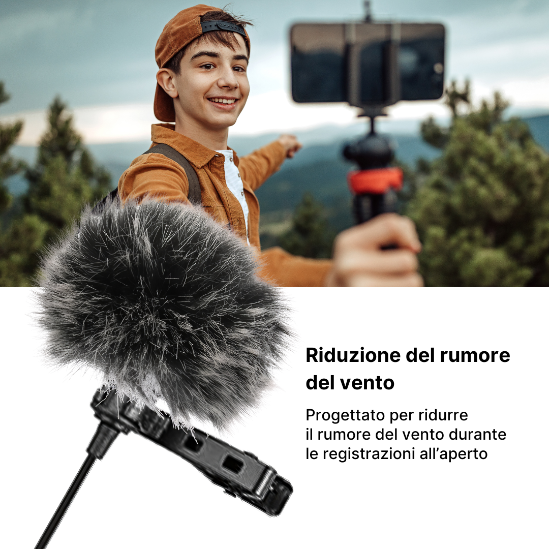 Copri-Microfono per la Riduzione del Rumore del Vento