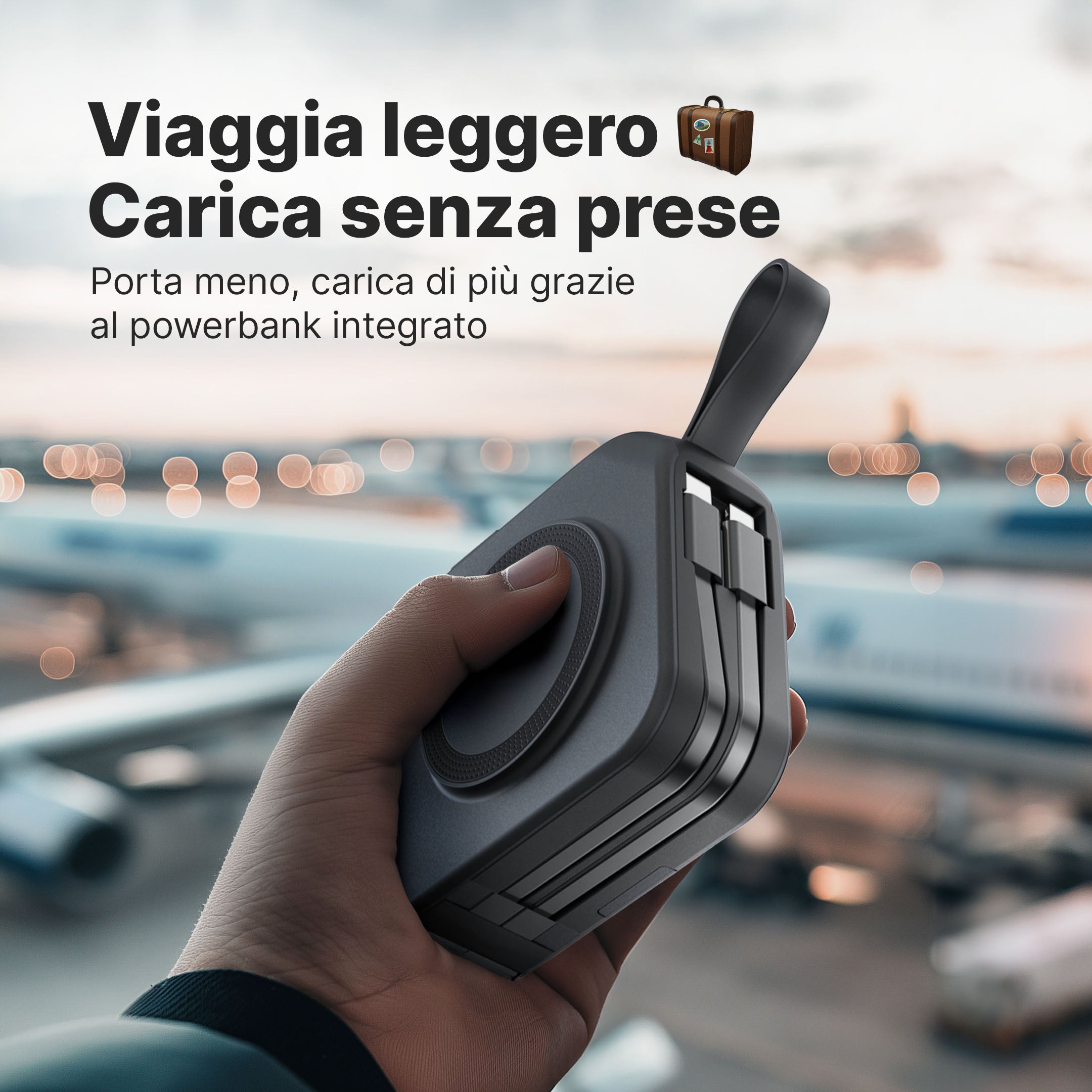 TravelBank 5 in 1 Caricatore da Muro con Ricarica Wireless e Power Bank