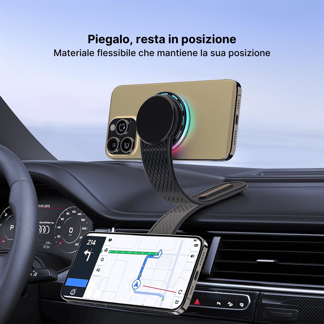 Caricatore per Auto RGB con Supporto Magnetico Regolabile