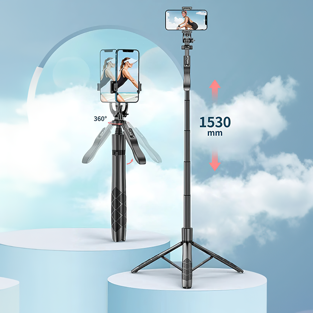 Bastone Selfie e Treppiede Panoramico a 360° con Telecomando per Smartphone
