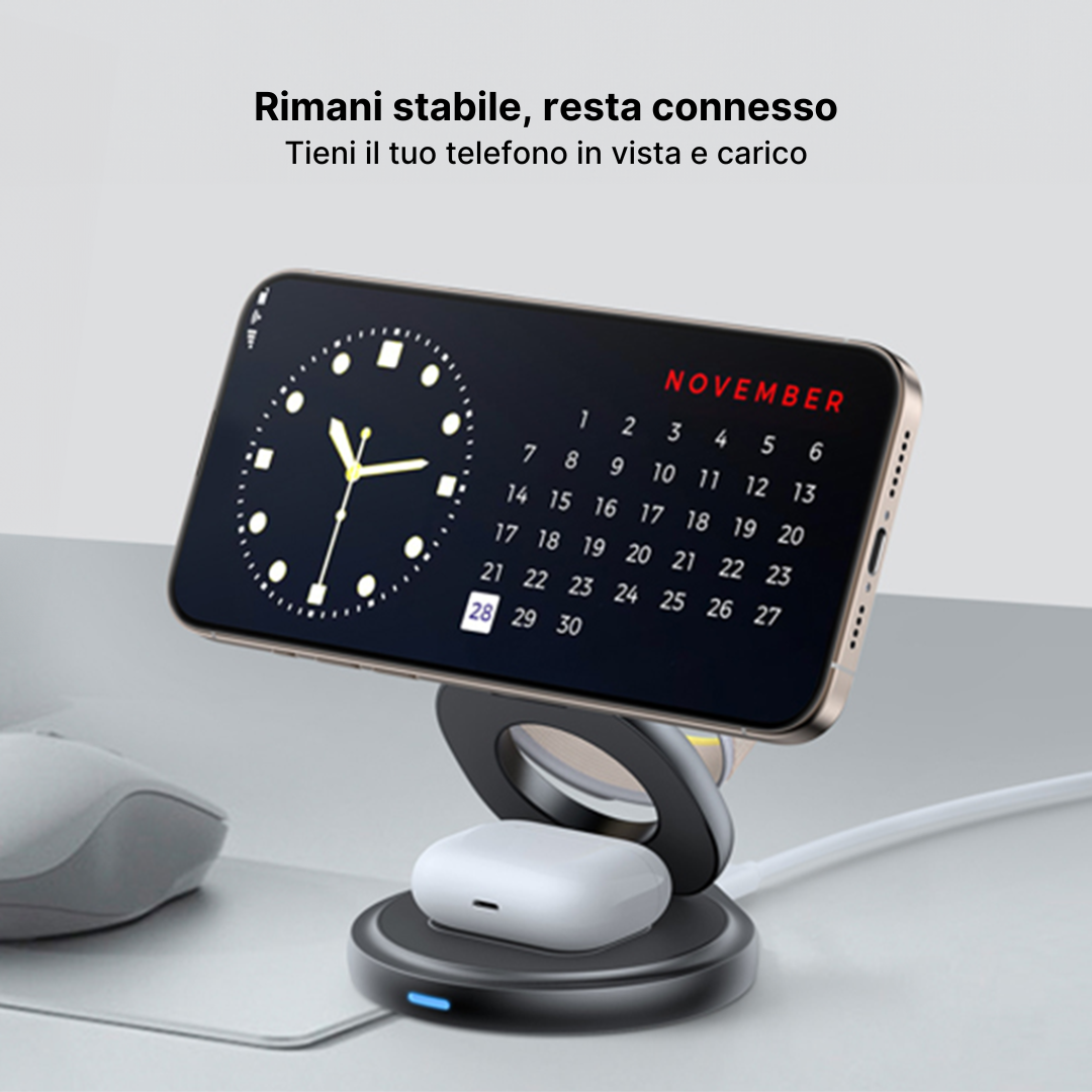 FlexCharge 3-in-1 Caricabatterie Wireless Magnetico