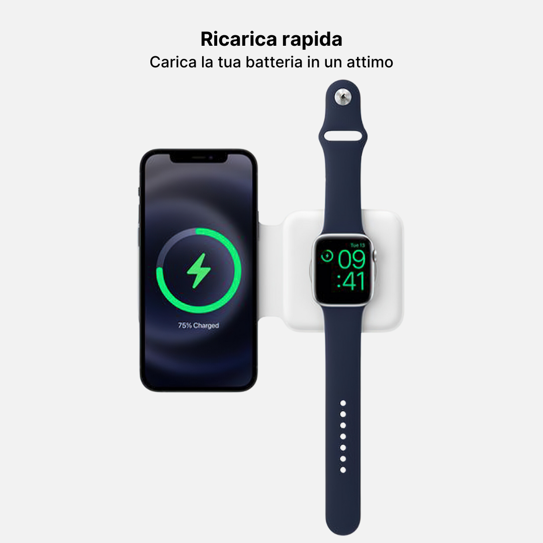 Magfold 2 in 1 Pad di Ricarica Wireless Pieghevole