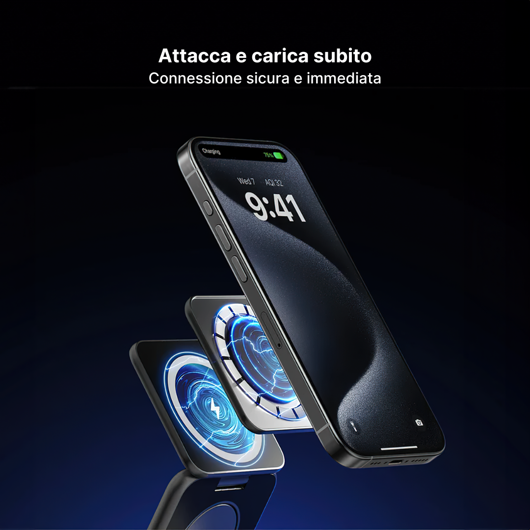 Trio 3 in 1 Stazione di Ricarica Wireless Pieghevole