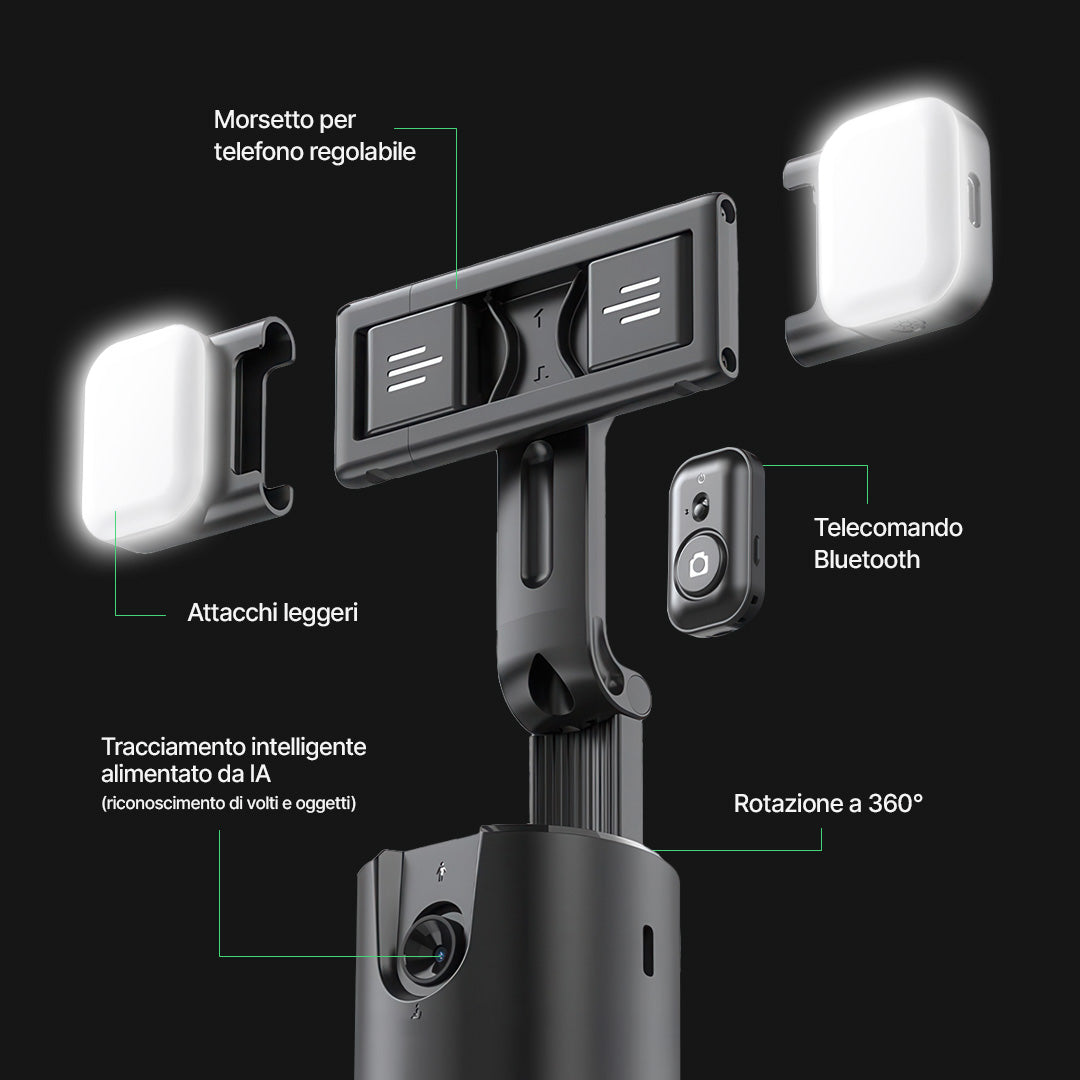 Bastone per Fotocamera con Tracciamento Intelligente AutoFocus 360
