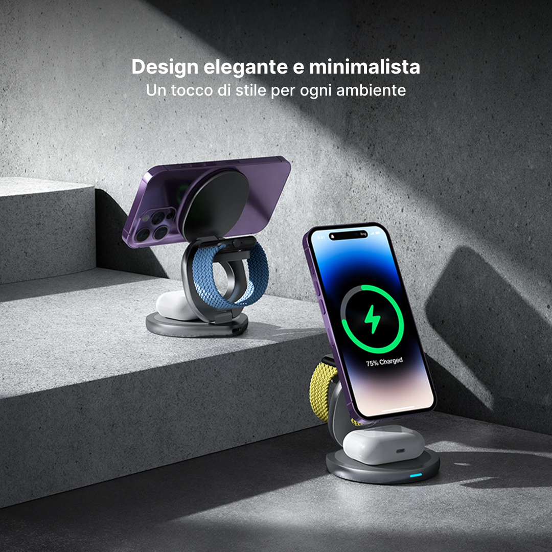 FlexCharge 3-in-1 Caricabatterie Wireless Magnetico