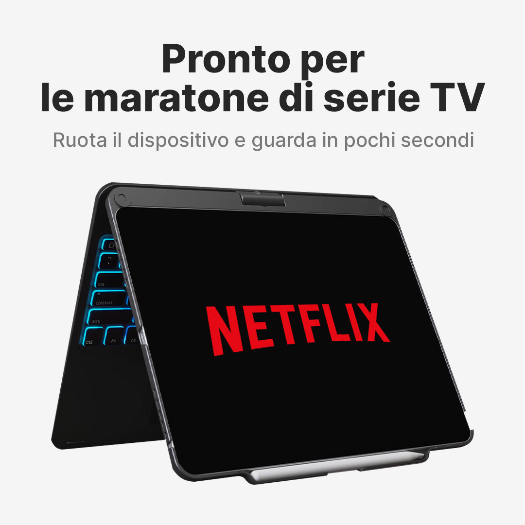 Custodia con Tastiera Wireless Rotate Pro per iPad