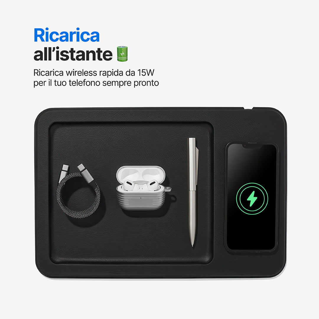 AuraHub Caricabatterie wireless per iPhone e Organizzatore
