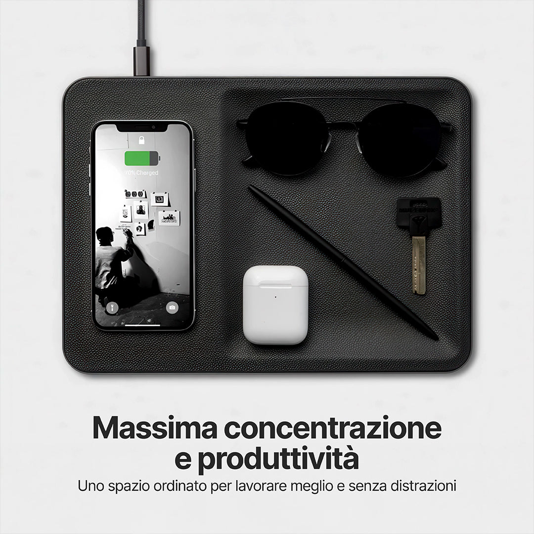 AuraHub Caricabatterie wireless per iPhone e Organizzatore
