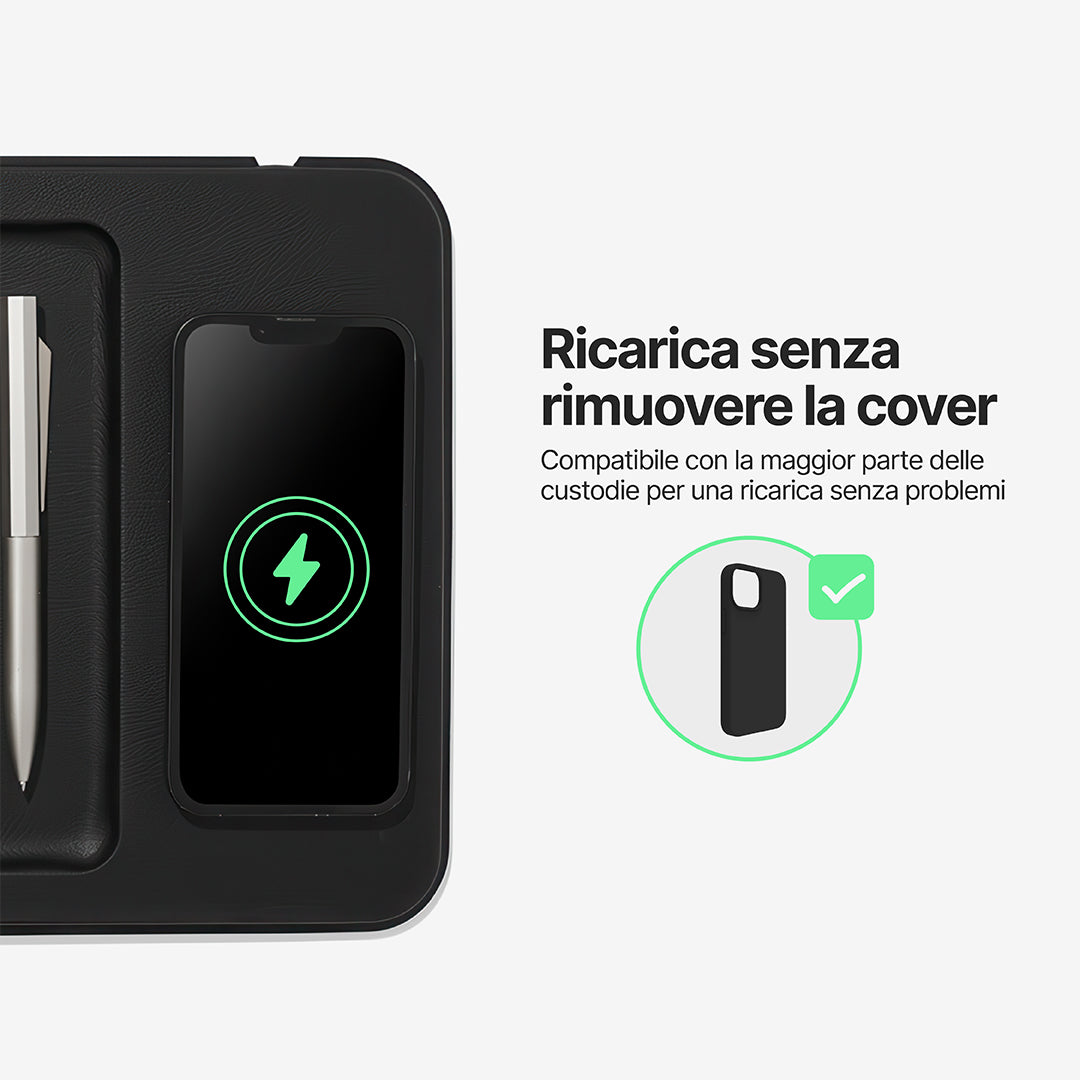 AuraHub Caricabatterie wireless per iPhone e Organizzatore