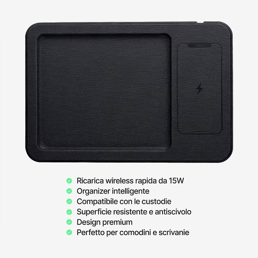AuraHub Caricabatterie wireless per iPhone e Organizzatore