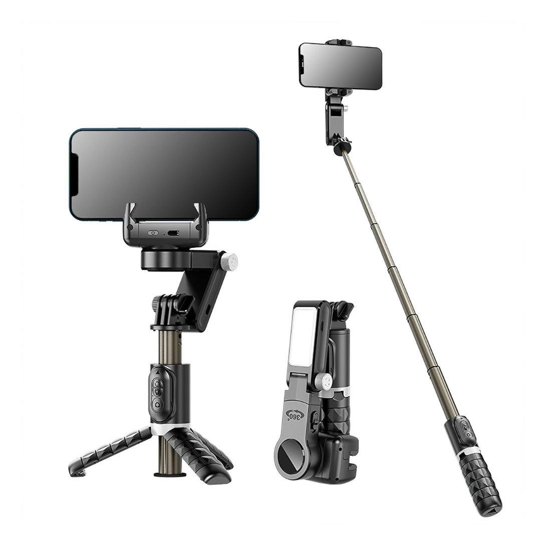 Treppiedi Autofocus per Creators (360°, Tracciamento del Volto, Bastone per Selfie, Luce, Telecomando Wireless)