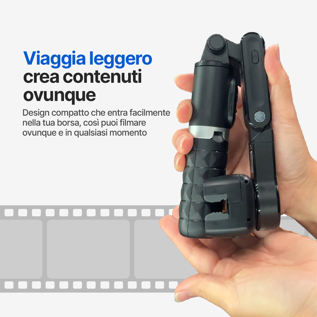 Treppiedi Autofocus per Creators (360°, Tracciamento del Volto, Bastone per Selfie, Luce, Telecomando Wireless)