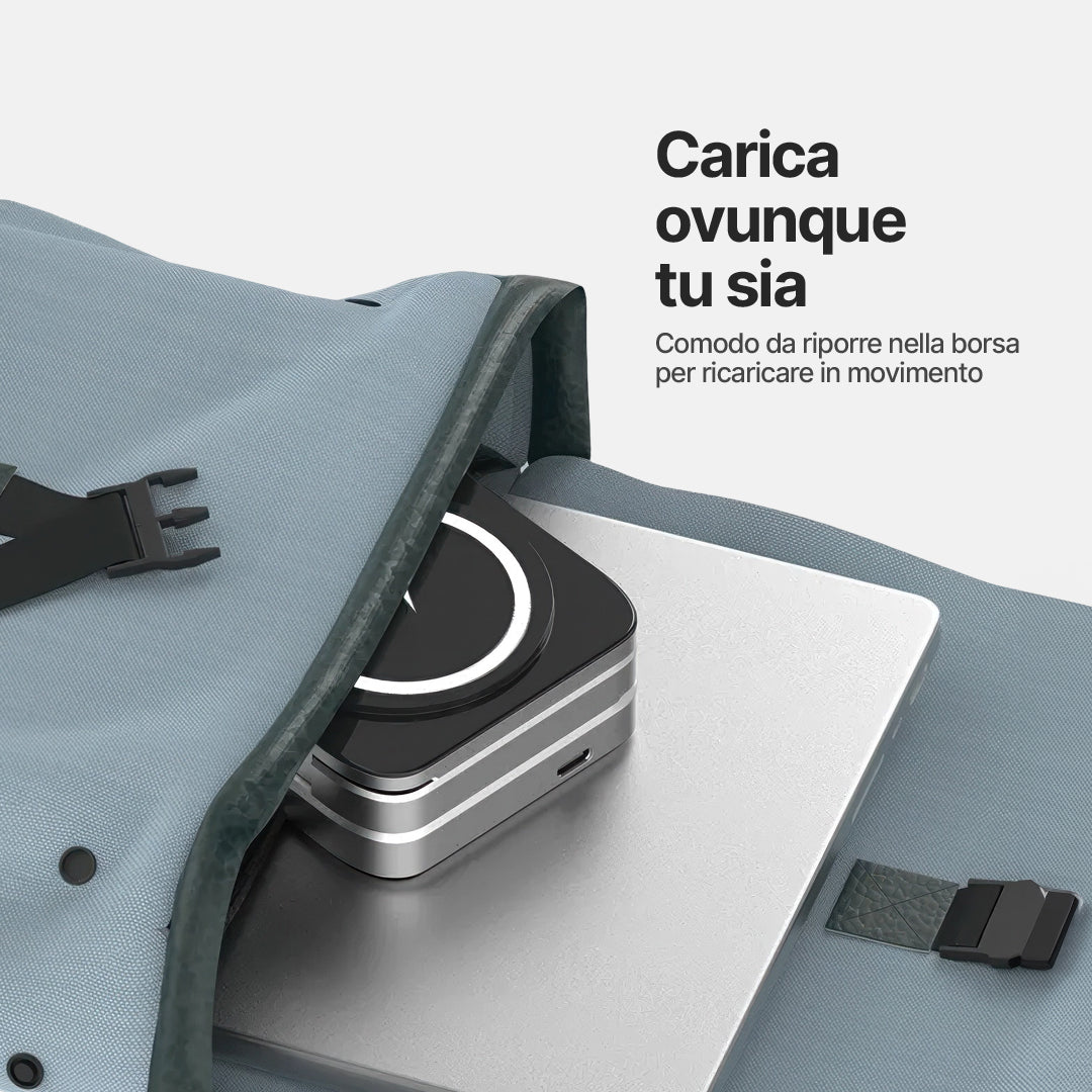 ChargeDeck 3 in 1 Stazione di Ricarica Wireless Pieghevole - Per Apple e Android