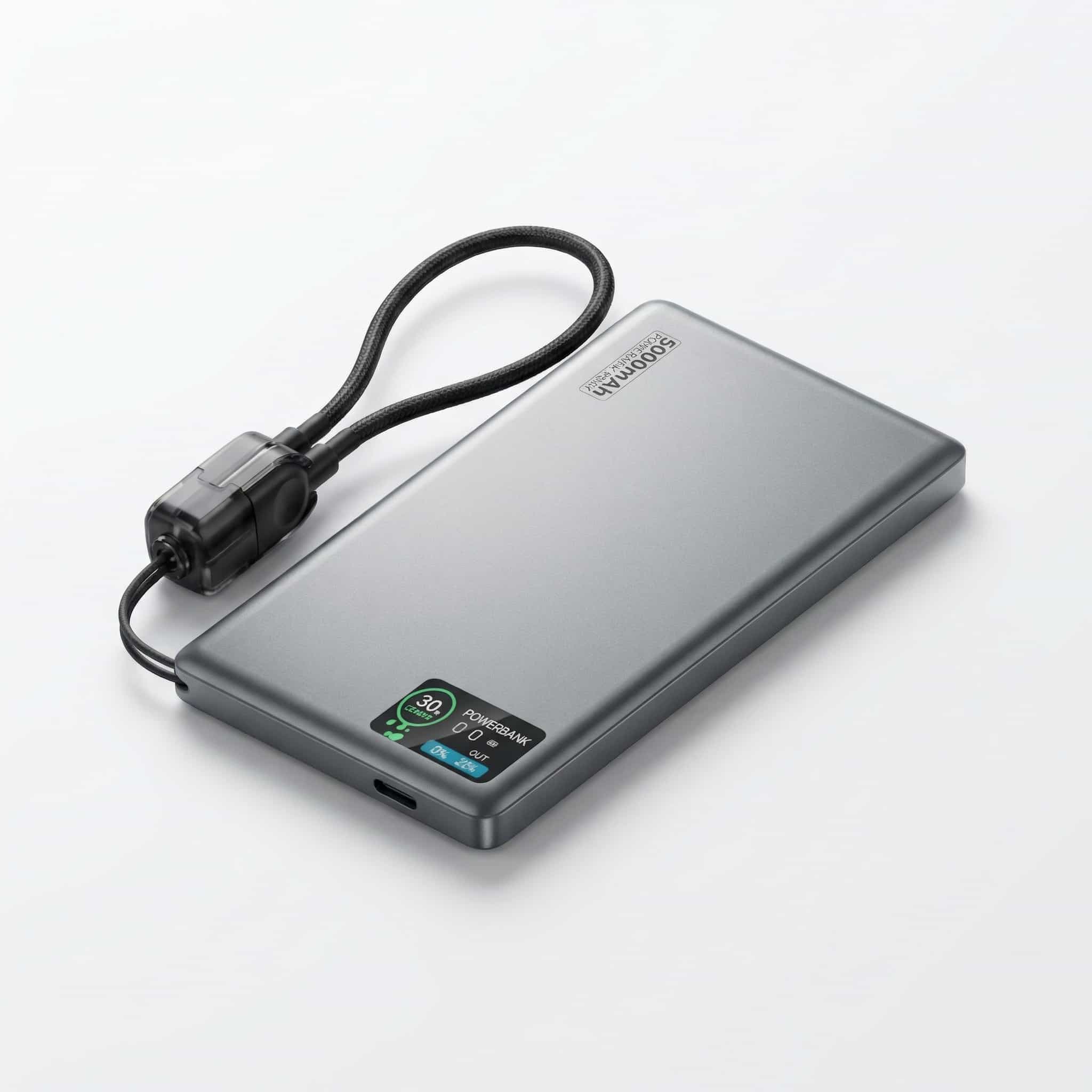 Power Bank Q2 Ultra Sottile da 22,5 W con Display
