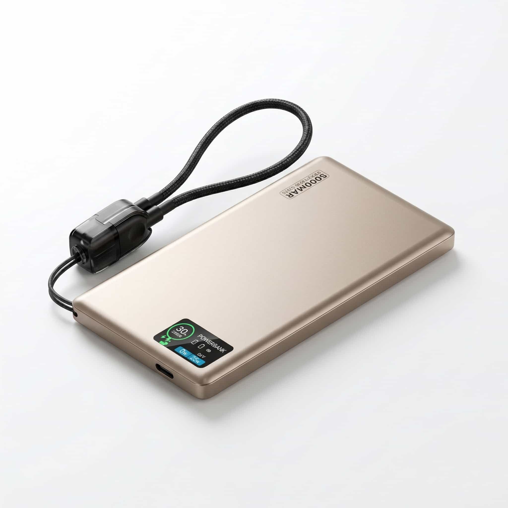 Power Bank Q2 Ultra Sottile da 22,5 W con Display