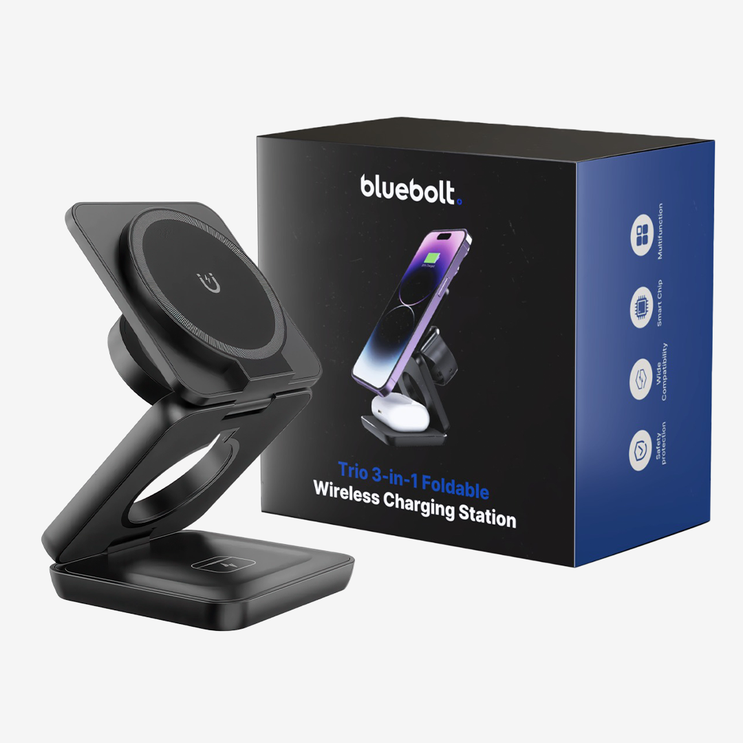 Trio 3 in 1 Stazione di Ricarica Wireless Pieghevole