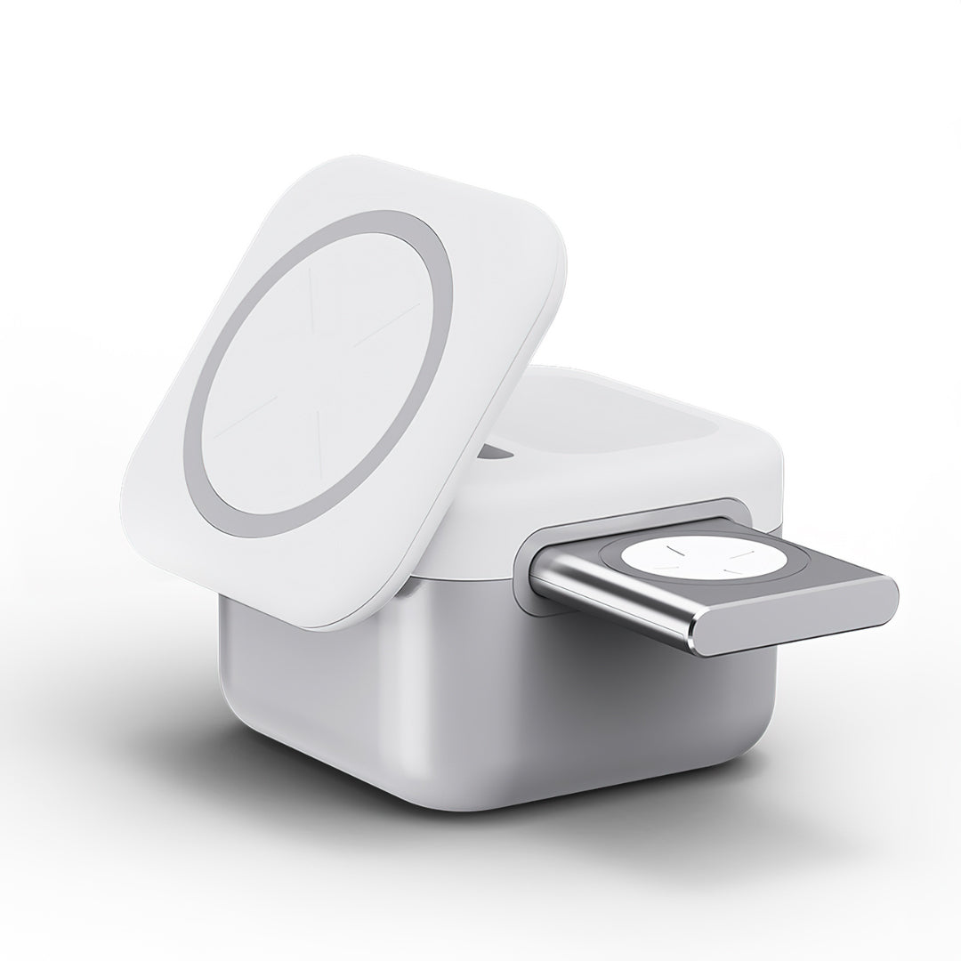 CubeMag Stazione di Ricarica Wireless Magnetica 3 in 1 per Apple e Android
