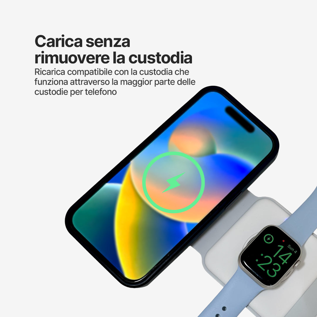 Stazione di Ricarica Pieghevole 3 in 1