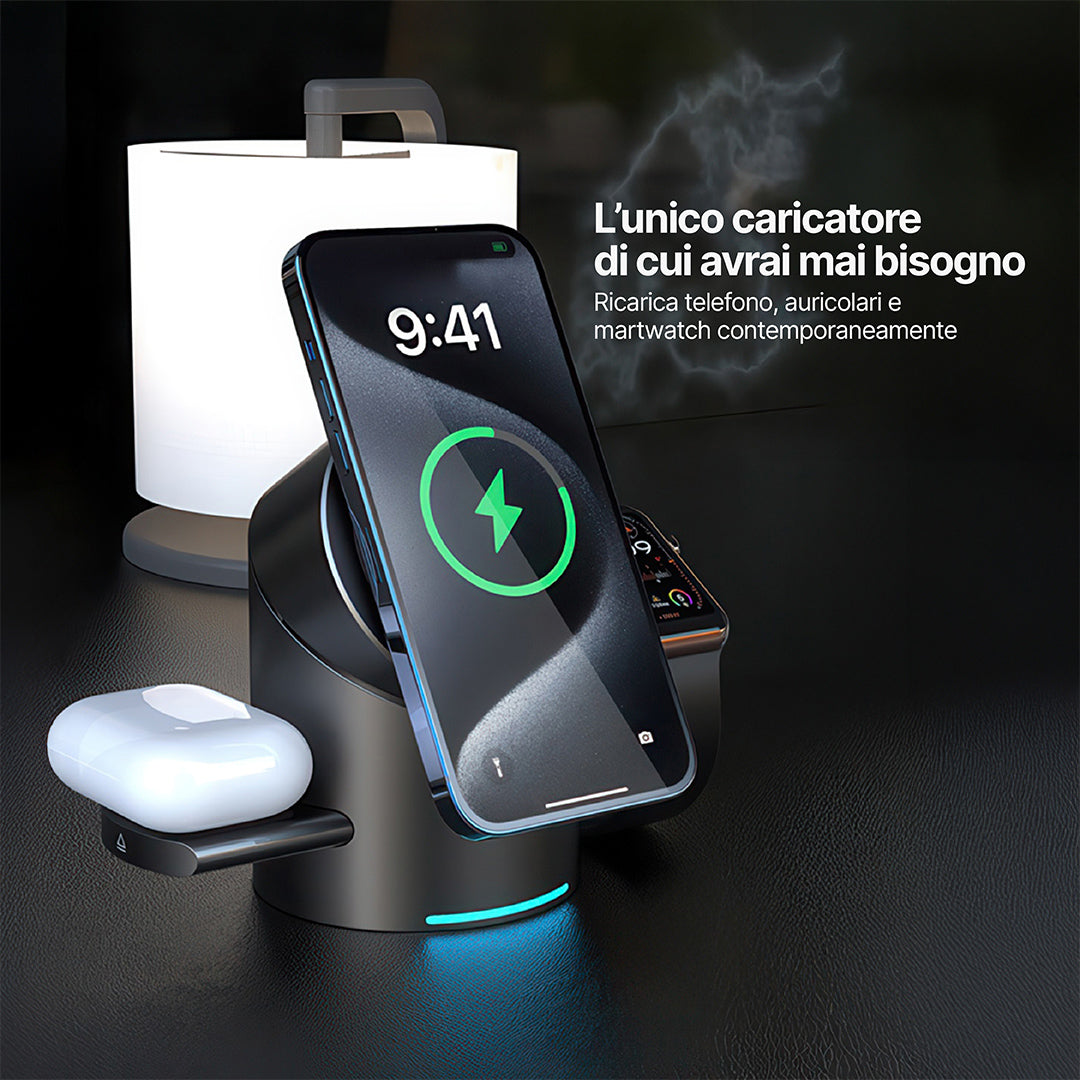 Halo MagSafe Stazione di ricarica wireless 3 in 1 Qi2
