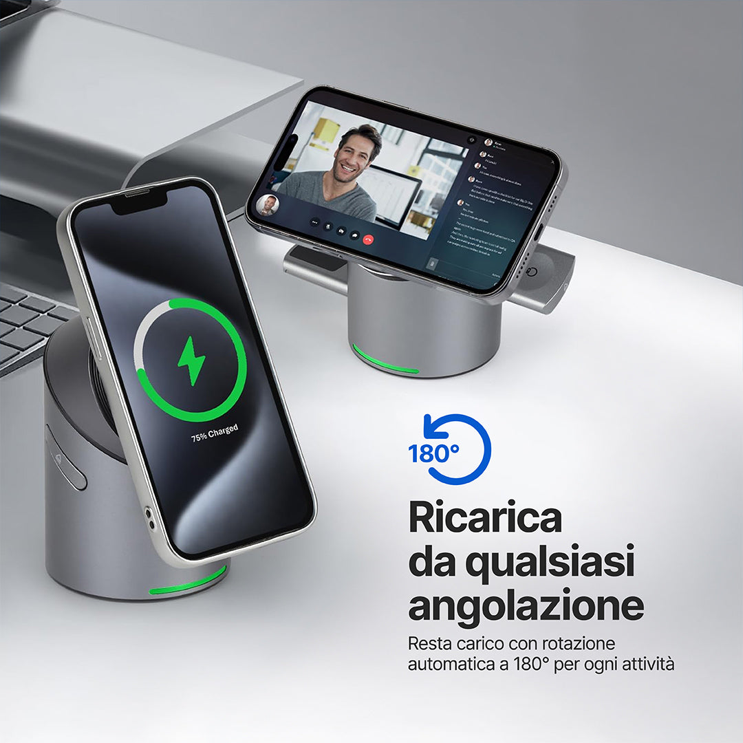 Halo MagSafe Stazione di ricarica wireless 3 in 1 Qi2