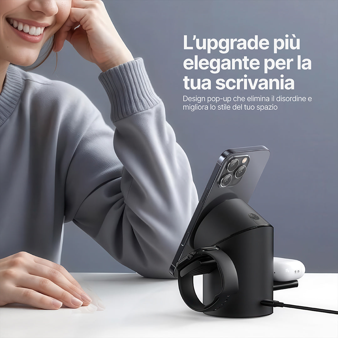 Halo MagSafe Stazione di ricarica wireless 3 in 1 Qi2