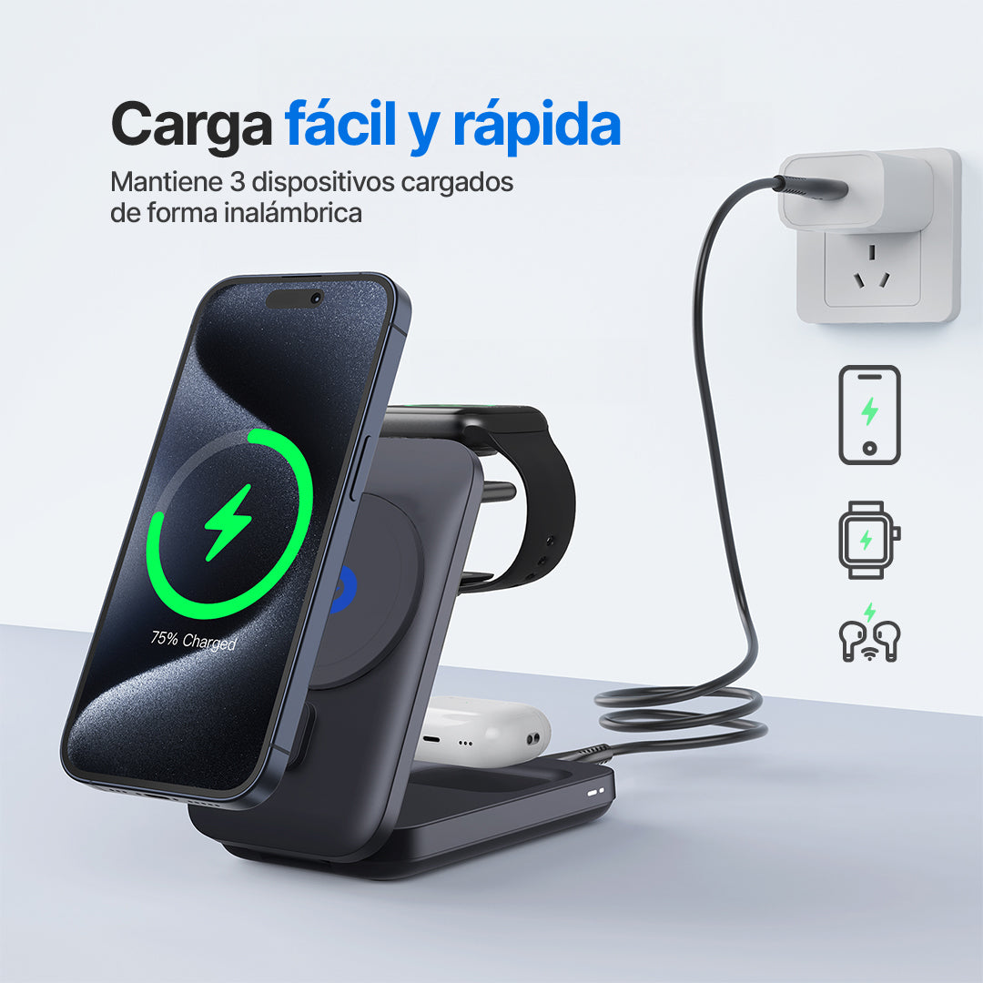 MagFlo 3 in 1 Stazione di Ricarica Wireless Qi2