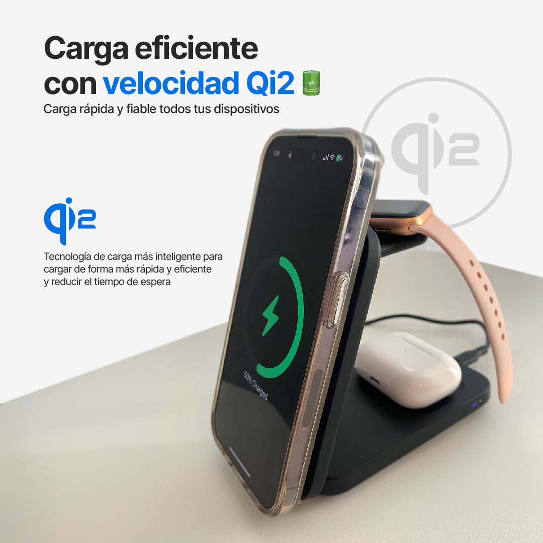 MagFlo 3 in 1 Stazione di Ricarica Wireless Qi2