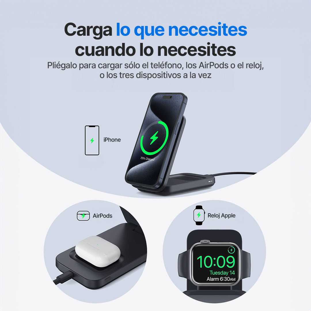 MagFlo 3 in 1 Stazione di Ricarica Wireless Qi2