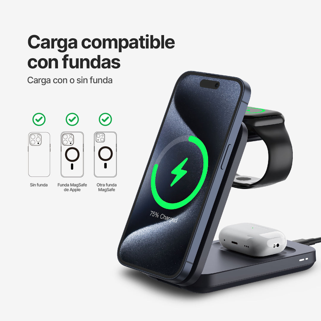 MagFlo 3 in 1 Stazione di Ricarica Wireless Qi2