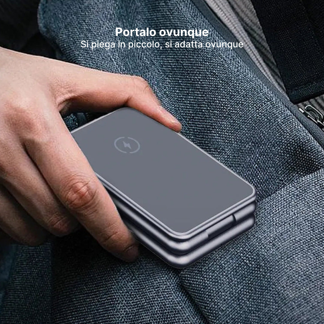 MagFold Pro 3 in 1 Supporto di Ricarica Wireless in Alluminio