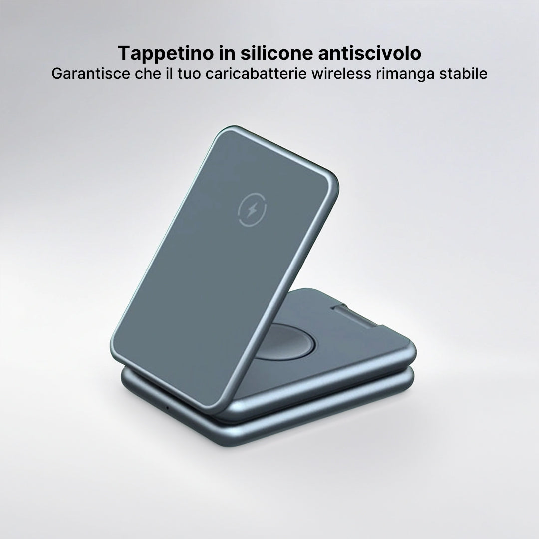 MagFold Pro 3 in 1 Supporto di Ricarica Wireless in Alluminio